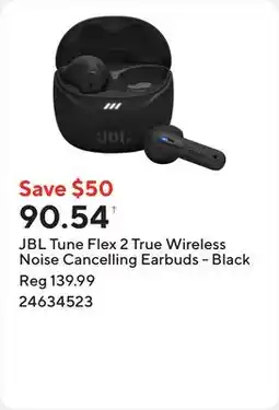 Staples JBL Tune Flex 2 True Wireless Noise Cancelling Earbuds - Black offer