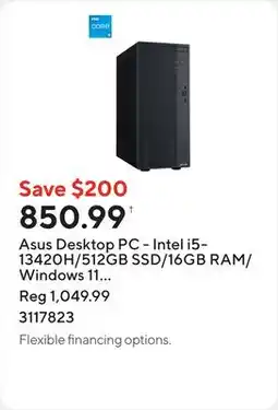 Staples Asus Desktop PC - Intel i5-13420H/512GB SSD/16GB RAM/Windows 11 Home/Grey offer