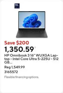 Staples HP Omnibook 3 16 WUXGA Laptop - Intel Core Ultra 5-225U - 512 GB SSD - 24 GB RAM - Windows 11 Home offer