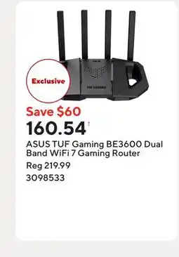 Staples ASUS TUF Gaming BE3600 Dual Band WiFi 7 Gaming Router offer