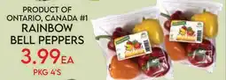 Fiesta Farms PRODUCT OF ONTARIO, CANADA #1 RAINBOW BELL PEPPERS offer