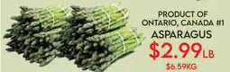Fiesta Farms PRODUCT OF ONTARIO, CANADA #1 ASPARAGUS offer