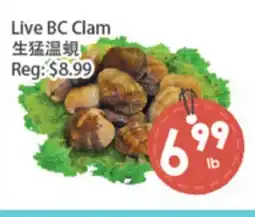 Fresh Palace Supermarket Live BC Clam offer