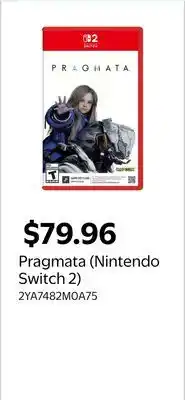 Walmart Pragmata (Nintendo Switch 2) offer