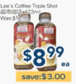 Oceans Fresh Food Market Lee's Coffee Triple Shot offer