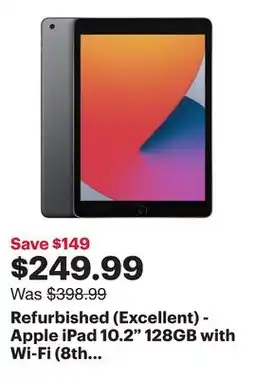 Best Buy Refurbished (Excellent) - Apple iPad 10.2 128GB with Wi-Fi (8th Generation) - Space Gray offer