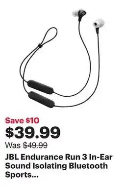 Best Buy JBL Endurance Run 3 In-Ear Sound Isolating Bluetooth Sports Wireless Headphones - Black/Grey offer