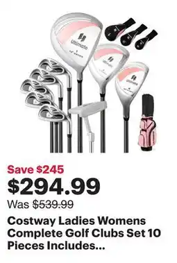 Best Buy Costway Ladies Womens Complete Golf Clubs Set 10 Pieces Includes Alloy Driver offer
