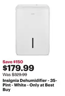 Best Buy Insignia Dehumidifier - 35-Pint - White - Only at Best Buy offer