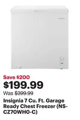 Best Buy Insignia 7 Cu. Ft. Garage Ready Chest Freezer (NS-CZ70WH0-C) offer