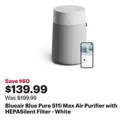 Best Buy Blueair Blue Pure 511i Max Air Purifier with HEPASilent Filter - White offer