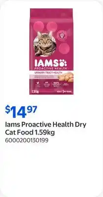 Walmart Iams Proactive Health Dry Cat Food offer