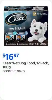 Walmart Cesar Wet Dog Food, 12 Pack, 100g offer