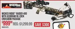 Cabela's WICKED RIDGE RAIDER 400 WITH ACUDRAW DE-COCK CROSSBOW PACKAGE offer