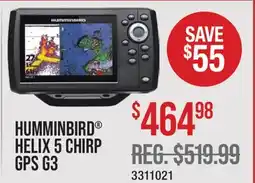 Cabela's HUMMINBIRD HELIX 5 CHIRP GPS G3 offer