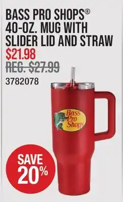 Cabela's BASS PRO SHOPS 40-OZ. MUG WITH SLIDER LID AND STRAW offer