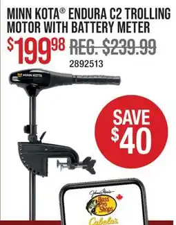 Cabela's MINN KOTA ENDURA C2 TROLLING MOTOR WITH BATTERY METER offer