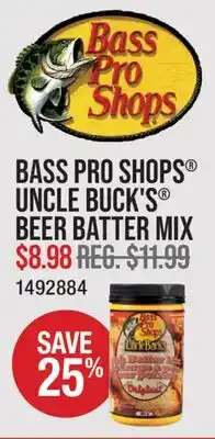 Cabela's BASS PRO SHOPS UNCLE BUCK'S BEER BATTER MIX offer