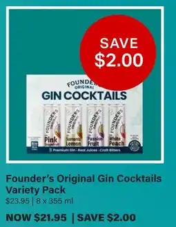 LCBO Founder's Original Gin Cocktails Variety Pack offer
