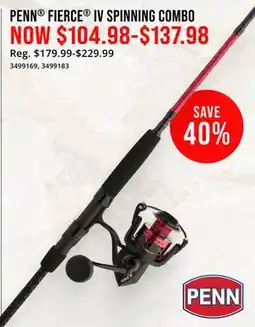Cabela's PENN FIERCE IV SPINNING COMBO offer