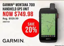 Cabela's GARMIN MONTANA 700I HANDHELD GPS UNIT offer