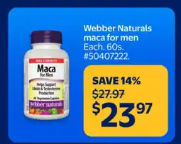 Walmart Webber Naturals maca for men offer