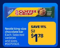 Walmart Nestlé king—size chocolate bar offer