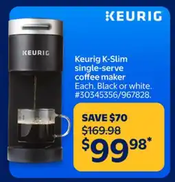 Walmart Keurig K-Slim single-serve coffee maker offer