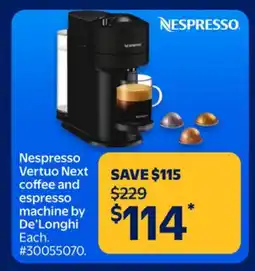 Walmart Nespresso Vertuo Next coffee and espresso machine by De'Longhi offer