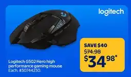 Walmart Logitech 6502 Hero high performance gaming mouse offer