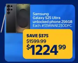 Walmart Samsung Galaxy S25 Ultra unlocked phone 256GB offer