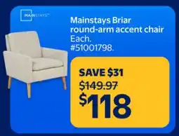 Walmart Mainstays Briar round-arm accent chair offer