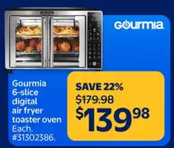 Walmart Gourmia 6-slice digital air fryer toaster oven offer