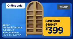 Walmart Better Homes & Gardens Juliet arch accent cabinet offer
