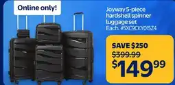 Walmart Joyway 5-piece hardshell spinner luggage set offer