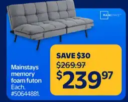 Walmart Mainstays memory foam futon offer