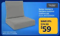 Walmart Better Homes & Gardens outdoor cushion set offer