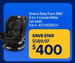 Walmart Graco EasyTurn 360 2-in-1 convertible car seat offer