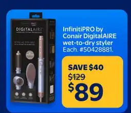 Walmart InfinitiPRO by Conair DigitalAIRE wet-to-dry styler offer