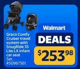 Walmart Graco Comfy Cruiser travel system with SnugRide 35 Lite LX infant car seat offer