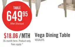The Brick Vega Dining Table, Marble Look, Pedestal Base, 82W - Natural & White offer