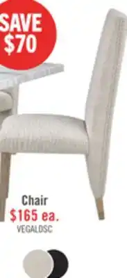 The Brick Vega Dining Chair with Polyester Fabric, Wood, Channeled Tufting - Natural offer