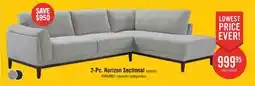 The Brick Horizon 2-Piece Right-Facing Fabric Sectional with Wood Base and Legs - Grey offer