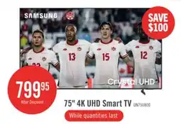 The Brick SAMSUNG 75 U8000H Crystal UHD 4K Smart Tizen TV (UN75U8000HFXZC) – 2026 Model offer