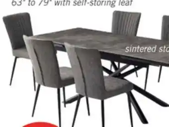 The Brick Tavo 7pc Dining Set with Table & Chairs, 63-79W Extension, Metal - Grey & Black offer
