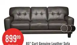 The Brick Curt 85 Genuine Leather Sofa with Button Tufting - Grey offer