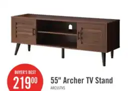 The Brick Archer 55 Modern TV Stand with Storage for TVs up to 58- Dark Walnut offer