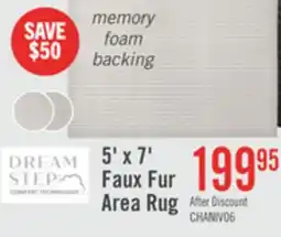 The Brick Dream Step Memory Foam Channel Ivory Faux Fur Area Rug - 5' x 7' offer