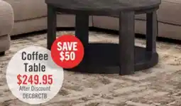 The Brick Declan 31.5 Modern Round Coffee Table with Shelf & Casters - Black offer