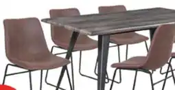 The Brick Amos 7pc Dining Set with Table & 6 Chairs, Metal, 60W - Brown offer